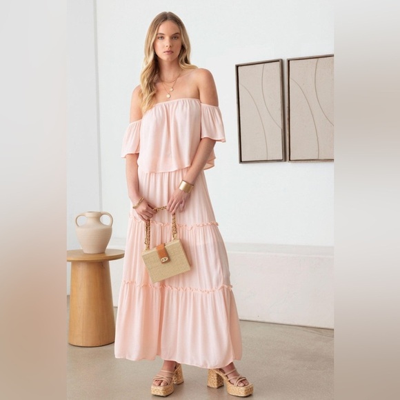 NWT-Sheer Off Shoulder Top & Maxi Skirt Set - Picture 1 of 7